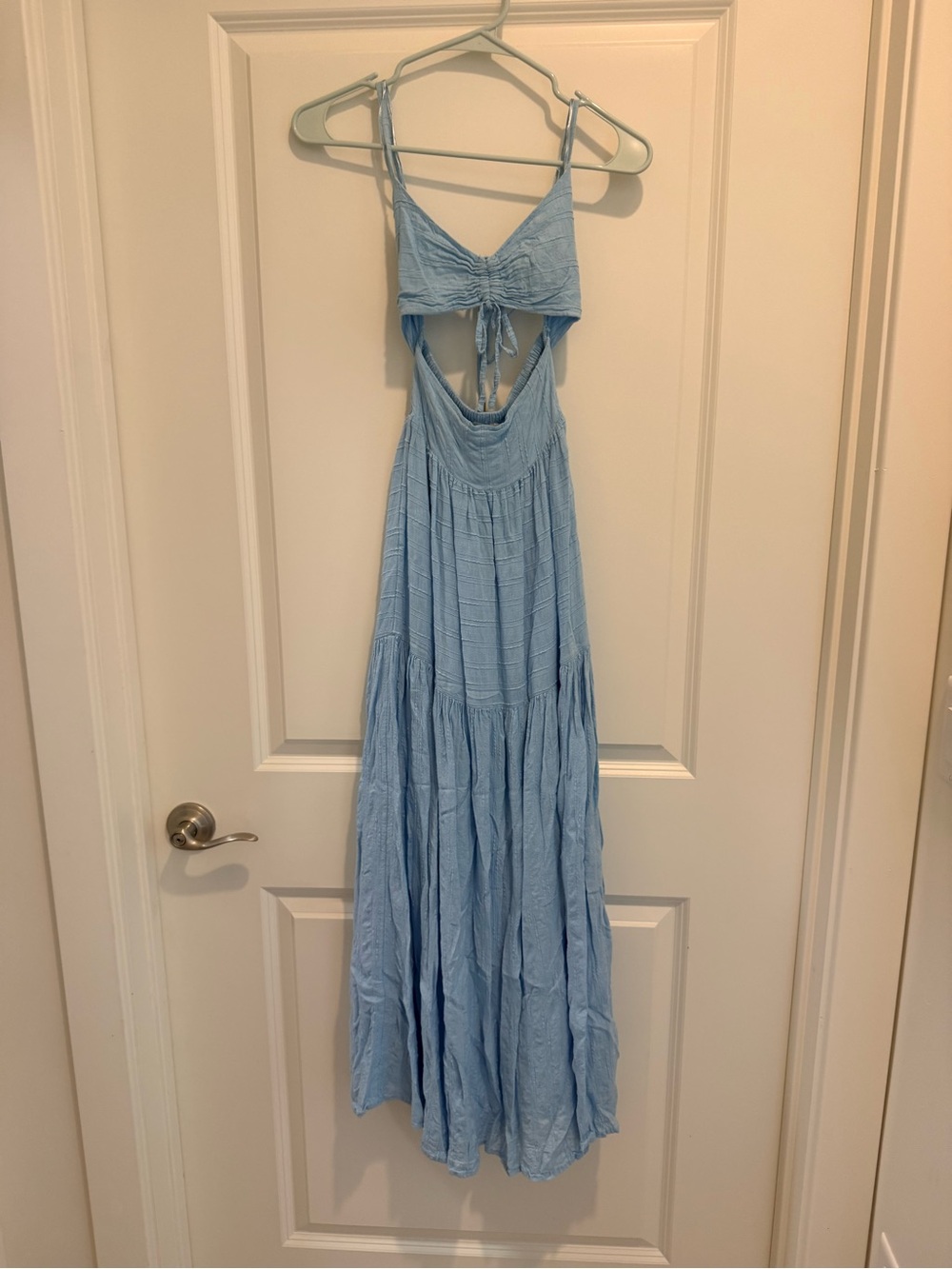 l*space Sky Blue Cutout Tiered Maxi Dress size XS